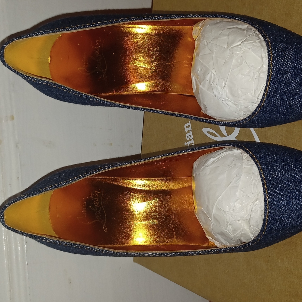 Brand New Denim Christian Louboutin So Kate 100 Pumps